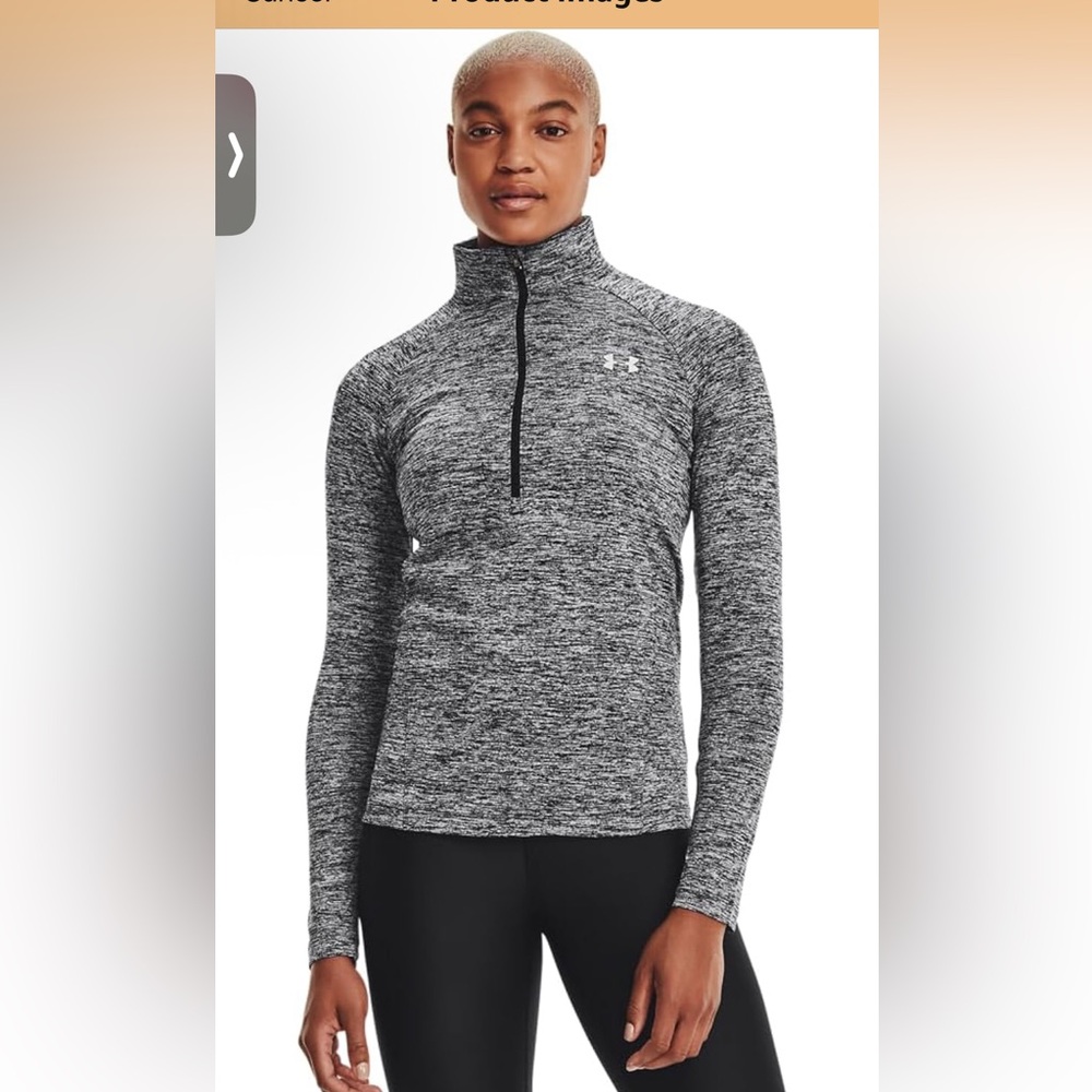 Under Armour Women’s Gray Black Half-Zip Pullover Long Sleeve Top NWT, XS